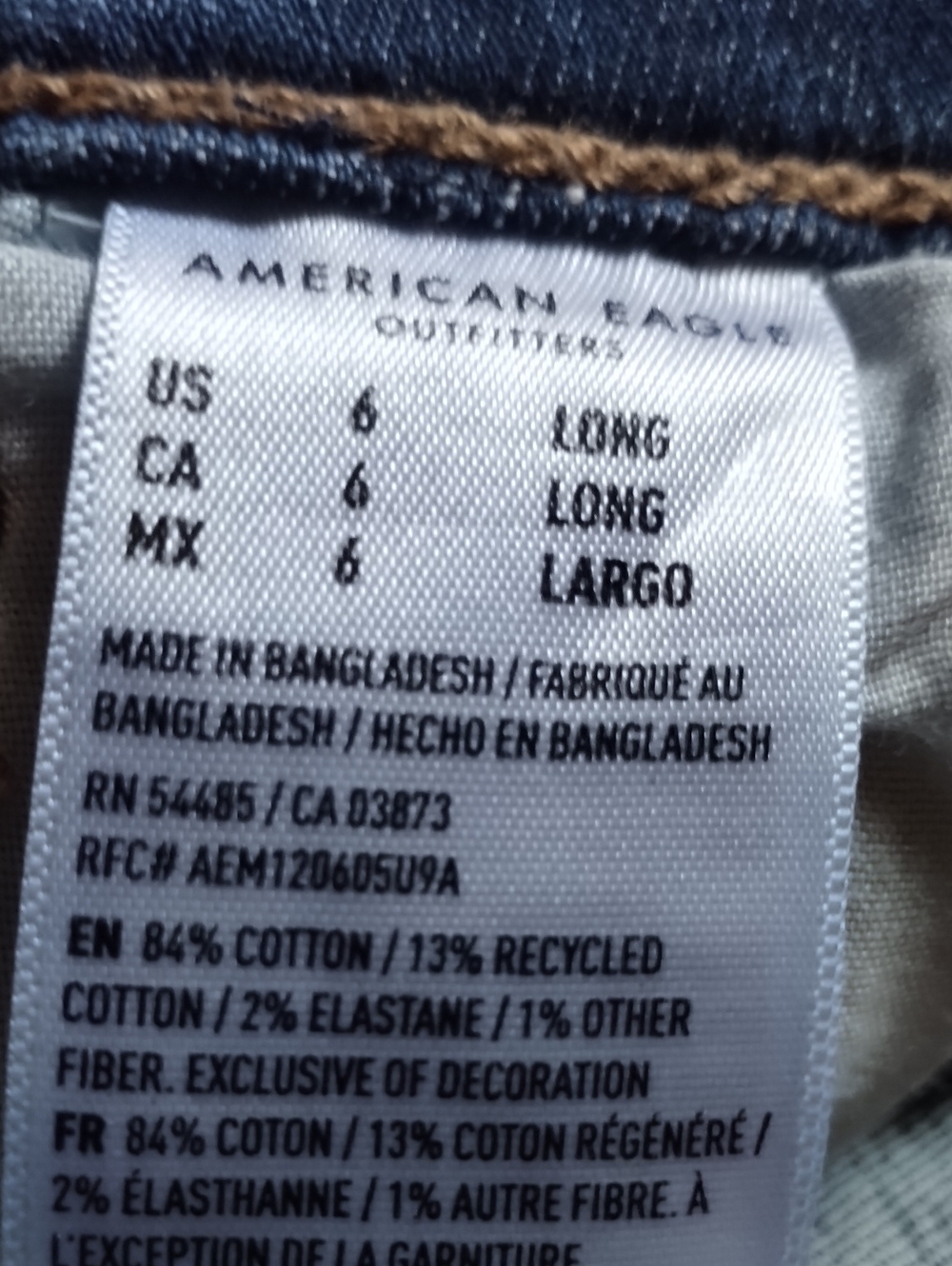 American Eagle Cutoff Jeans Tag - Blue Denim